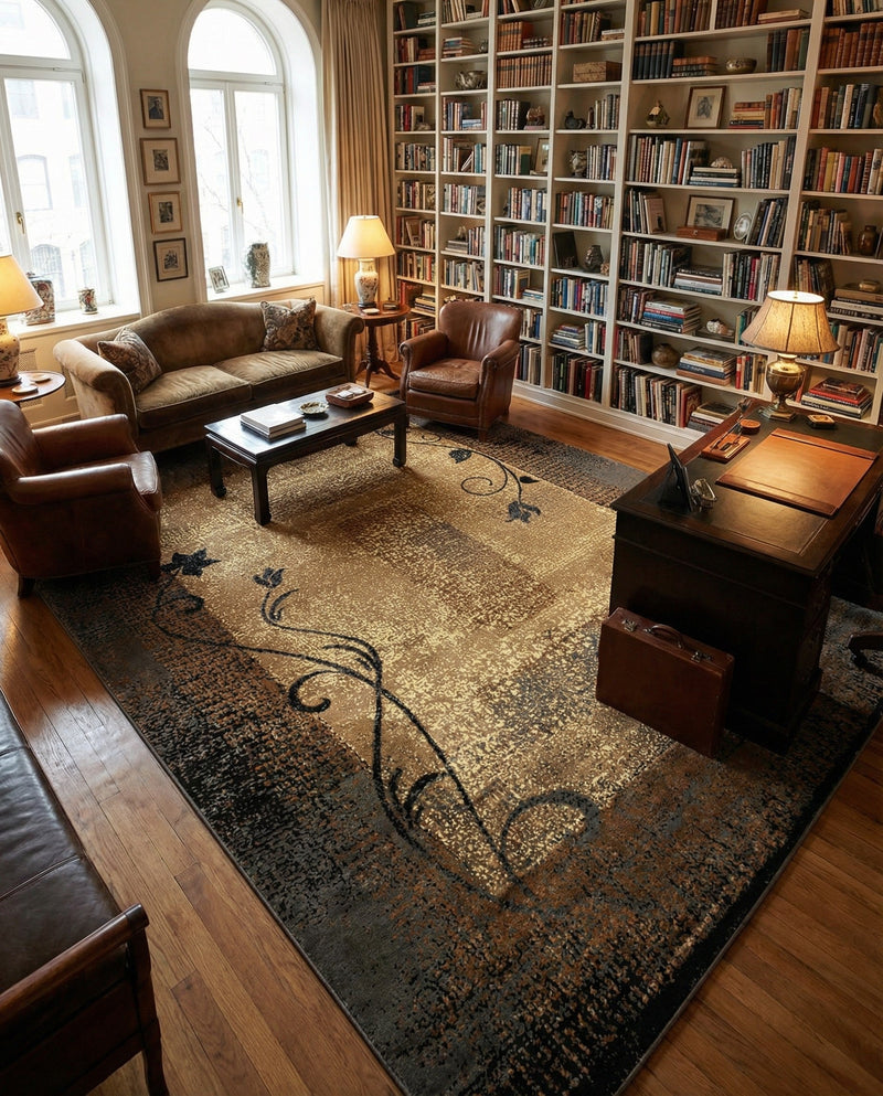 Bistro Lounge Collection Area Rug -  Affogato Rectangle Beige  lifestyle 11