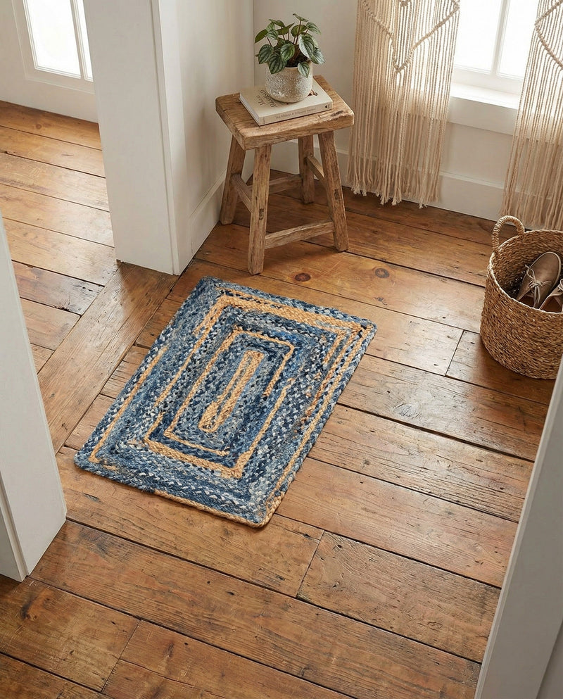 Woven Udaipur Collection Area Rug - Sahara Rectangle Blue and Natural  lifestyle 25