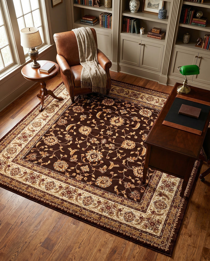 Jaipur Elegance Collection Area Rug -  Nahargarh (Brown) Square Brown  lifestyle 49