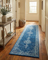 Dover Terrace Collection Area Rug - Marina (Navy Blue) Runner Navy Blue  lifestyle 43