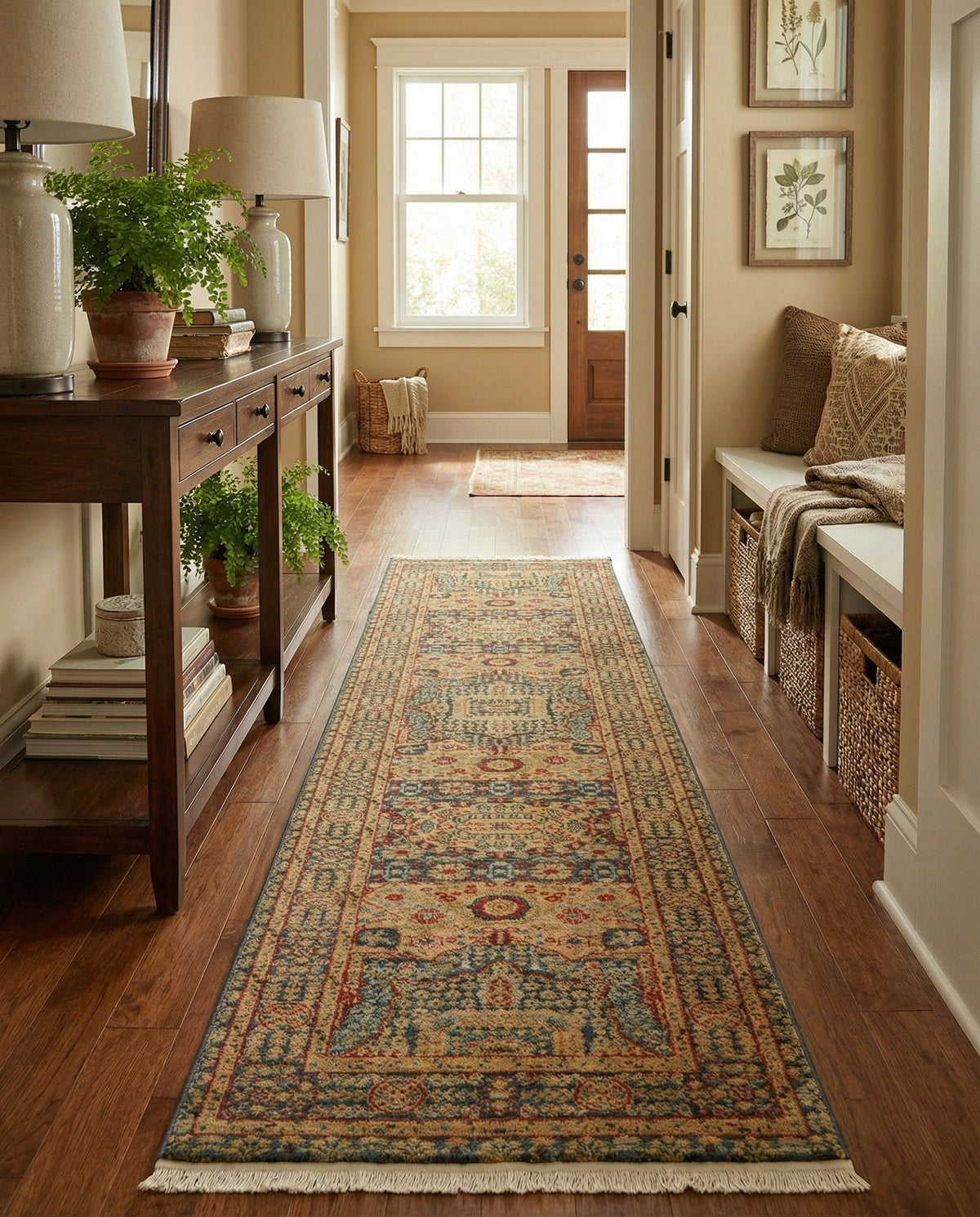 Ottoman Elegance Collection Area Rug - Sultan Runner Blue  lifestyle 157