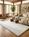 Solid Shag Seaside Collection Area Rug - Azure Cove (Snow White) Rectangle Snow White  lifestyle 9