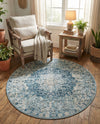 Coastal Haven Collection Area Rug - Seabreeze (Navy Blue) Round Navy Blue  lifestyle 76