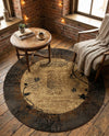 Bistro Lounge Collection Area Rug -  Affogato Round Beige  lifestyle 70