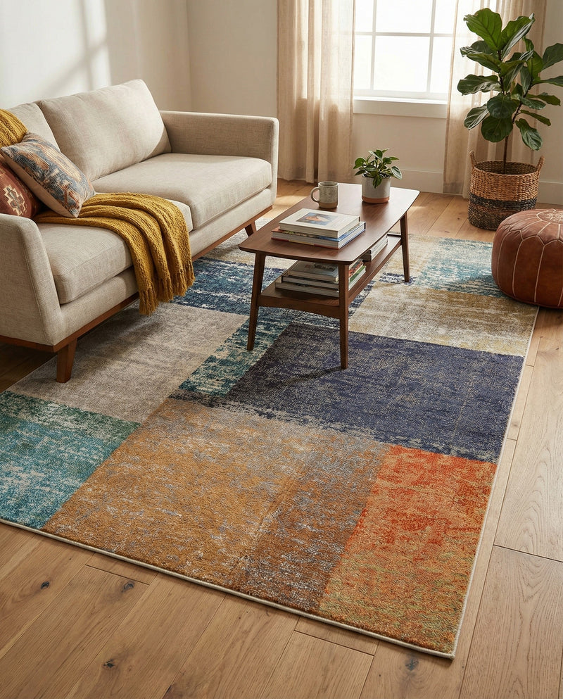 Colorburst Oasis Collection Area Rug - Palette Rectangle Multi  lifestyle 18