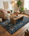 Tangier Treasures Collection Area Rug - Casablanca Rectangle Navy Blue  lifestyle 24