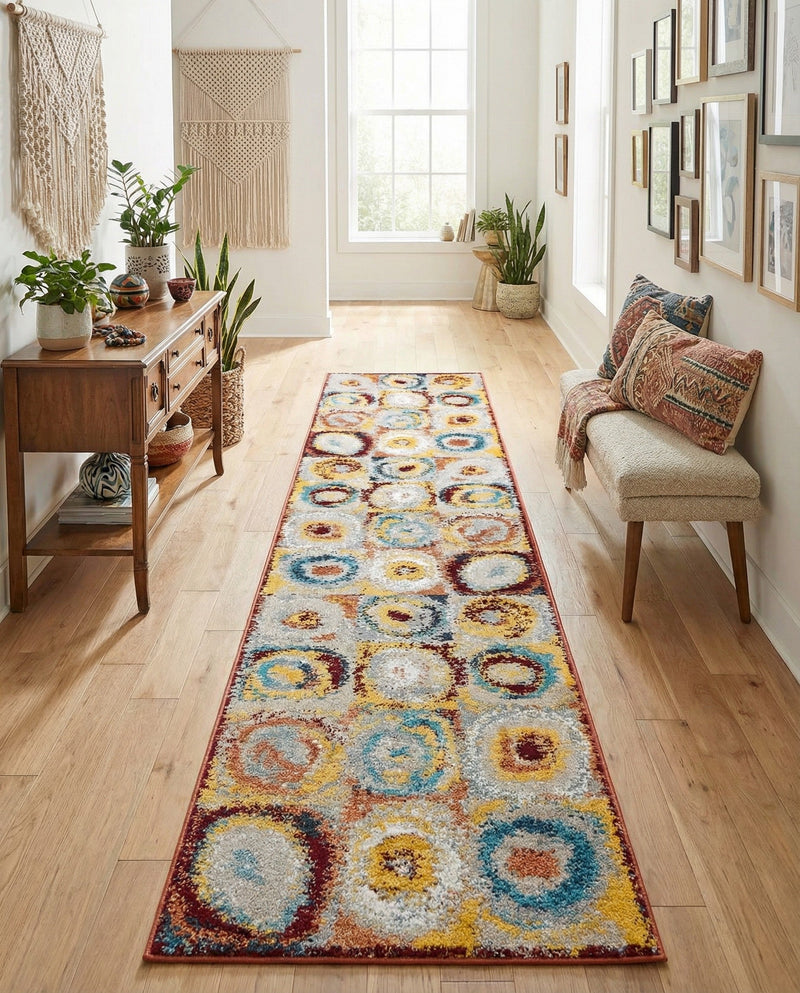 Aegean Elegance Washables Collection Area Rug -  Rhodes Runner Multi  lifestyle 60