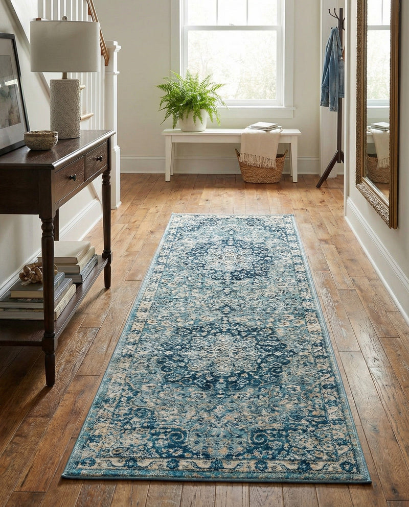 Coastal Haven Collection Area Rug - Seabreeze (Navy Blue) Runner Navy Blue  lifestyle 40