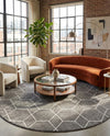 Trellis Mosaic Collection Area Rug - Arborville (Light Gray) Round Light Gray  lifestyle 85