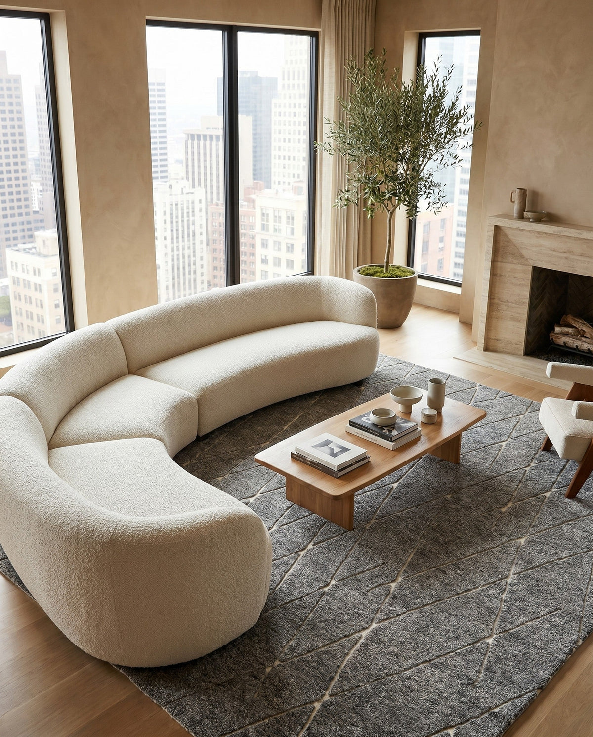 Sahara Berber Wool Collection Area Rug - Marrakesh Square Silver Gray  lifestyle 150