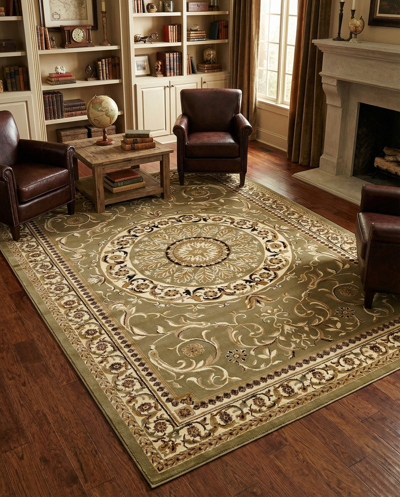 Versailles Elegance Collection Area Rug -  Montreuil Rectangle Light Green  lifestyle 63