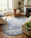 Savannah Series Collection Area Rug - Charleston (French Blue) Oval French Blue  lifestyle 54