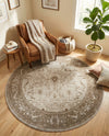 Horizon Collection Area Rug -  Apex (Light Gray) Round Light Gray  lifestyle 64