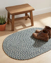 Highland Woven Jute Collection Area Rug - Glenmore (Navy Blue) Oval Navy Blue  lifestyle 56