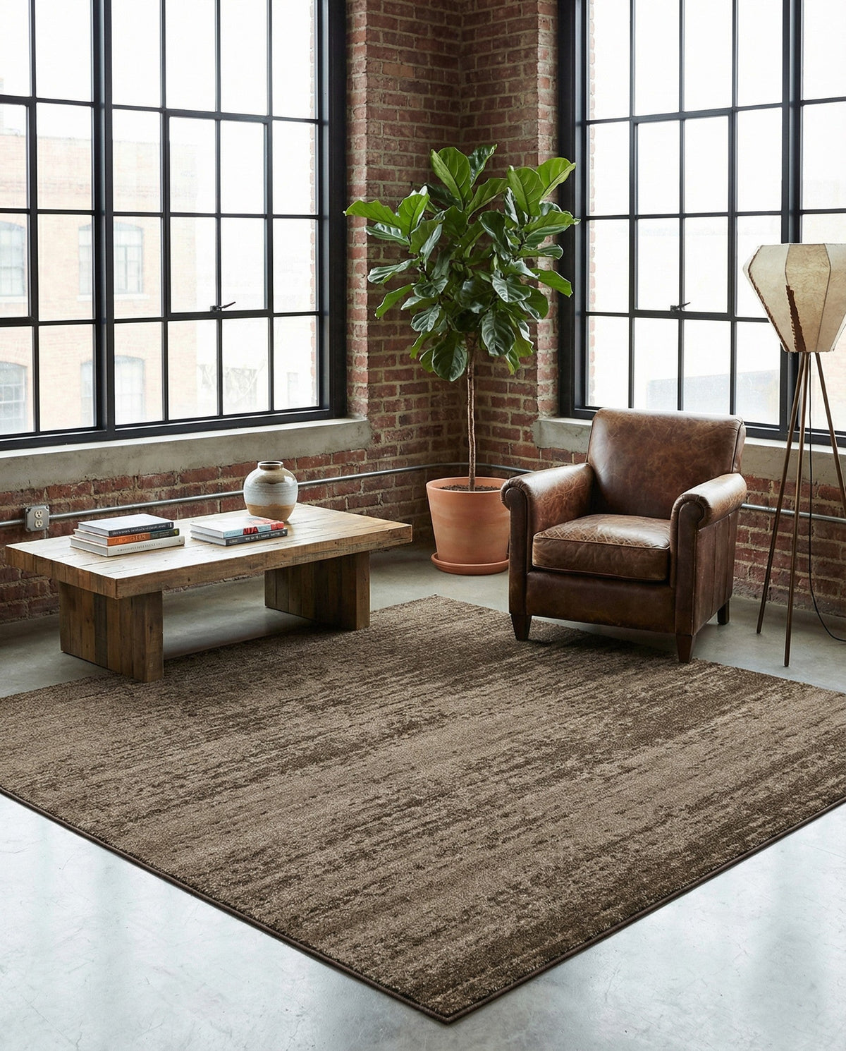 Studio Haven Collection Area Rug -  Gallery (Brown) Square Brown  lifestyle 73