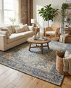 Savannah Threads Collection Area Rug - Charleston Rectangle Blue  lifestyle 23