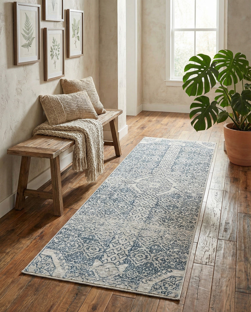 Coastal Haven Collection Area Rug -  Shoreline Runner Gray  lifestyle 50