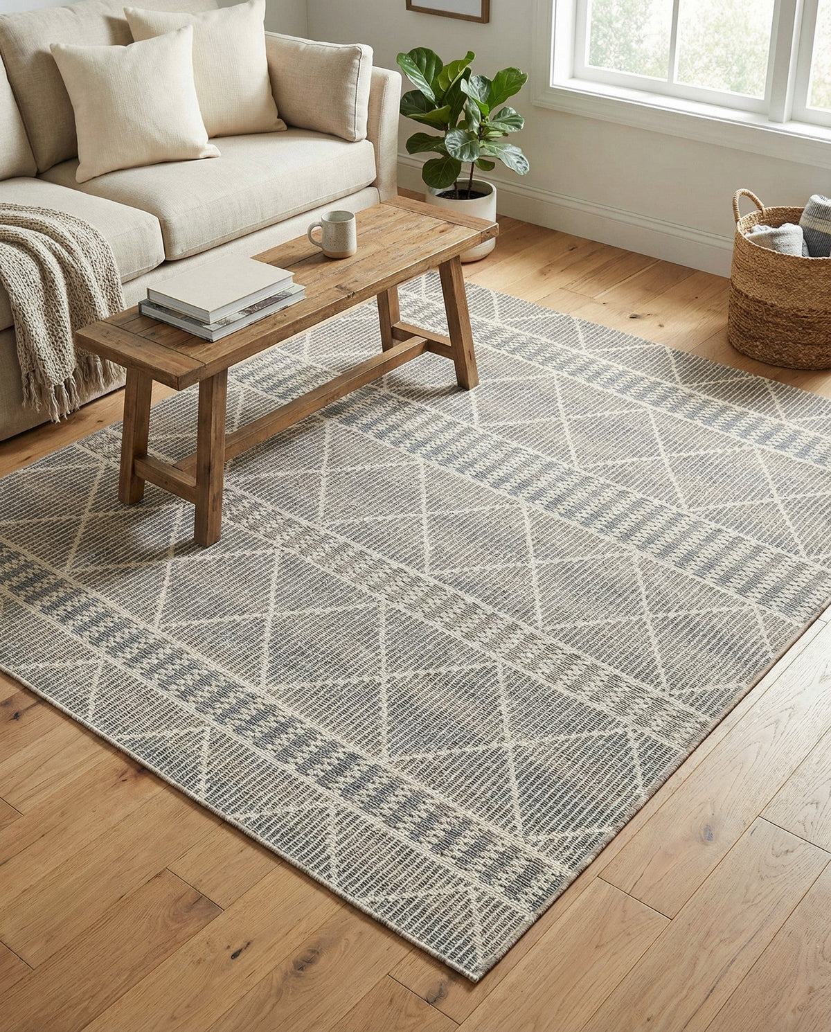 Savannah Pergola Collection Area Rug -  Glade Square Gray  lifestyle 177