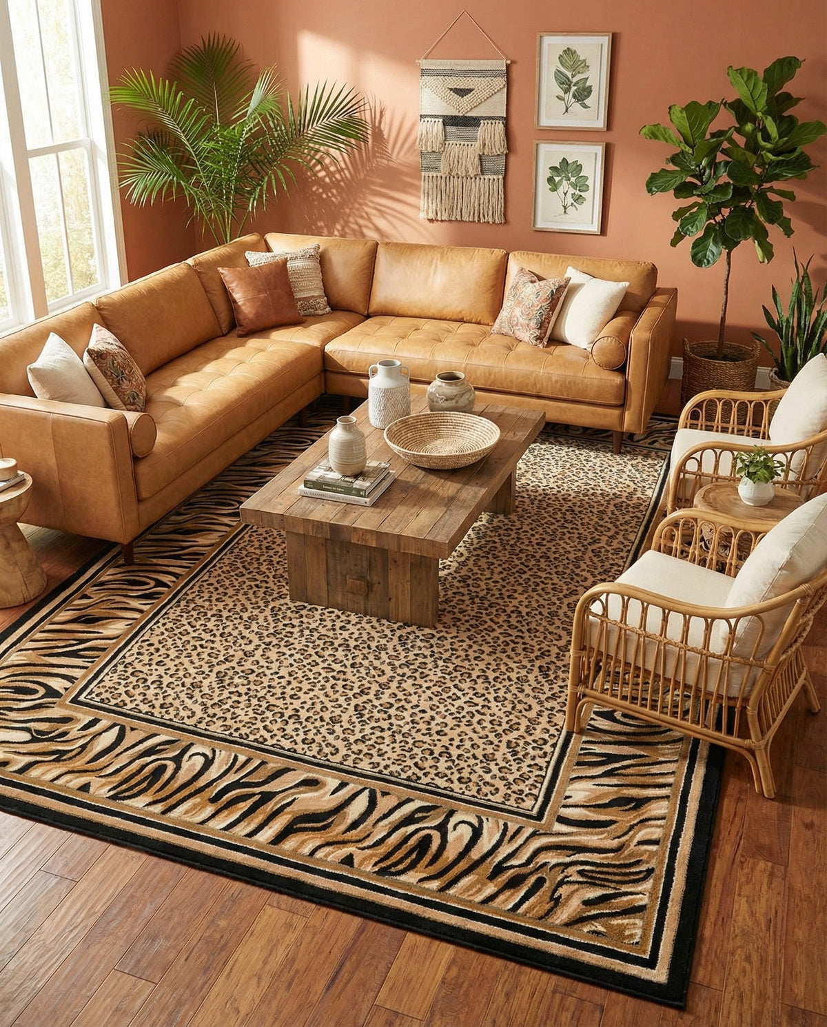 Savannah Sojourn Collection Area Rug -  Chobe Rectangle Light Brown  lifestyle 15