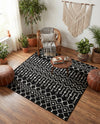 Marrakech Lattice Collection Area Rug - Medina (Black) Square Black  lifestyle 50
