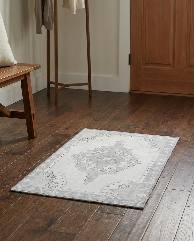 Heritage Elegance Collection Area Rug -  Winterthur (white Gray) Rectangle white Gray  lifestyle 4