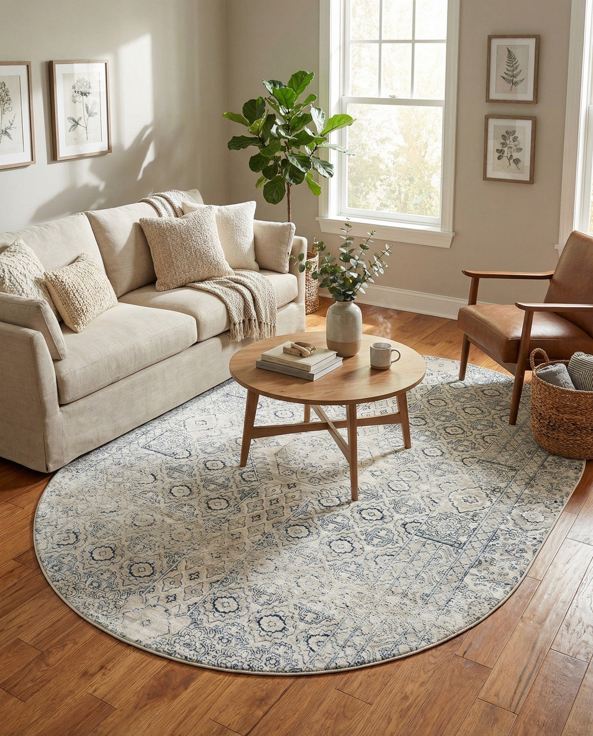 Coastal Haven Collection Area Rug -  Shoreline Oval Gray  lifestyle 83