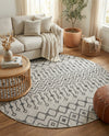 Savannah Pergola Collection Area Rug -  Pergola (Gray) Round Gray  lifestyle 54