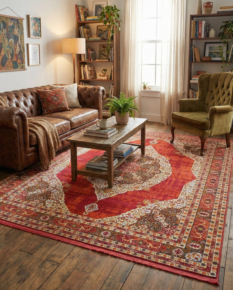 Caribbean Breeze Collection Area Rug -  Windward Rectangle Red  lifestyle 51
