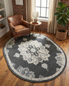 Beverly Grove Collection Area Rug - Melrose (Charcoal) Oval Charcoal  lifestyle 29