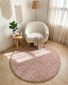 Alpine Plush Collection Area Rug -  Cortina (Dusty Rose) Round Dusty Rose  lifestyle 52