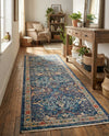 Seville Stripes Collection Area Rug -  Malaga (Navy Blue) Runner Navy Blue  lifestyle 72
