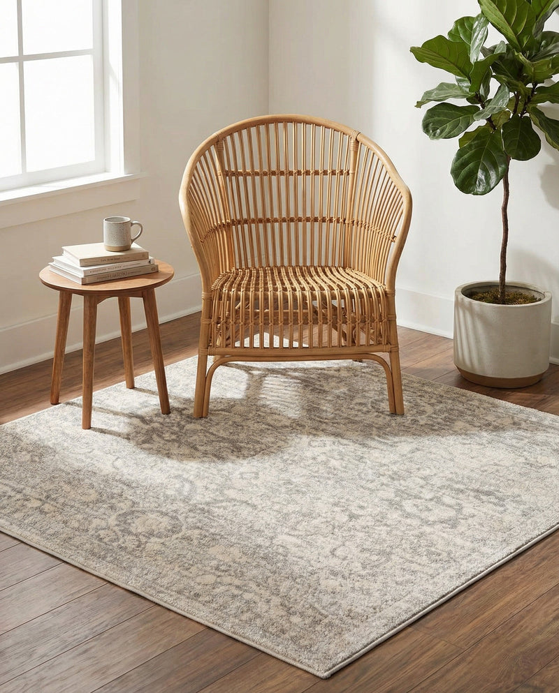 Seville Stripes Collection Area Rug -  Cordoba (Gray) Square Gray  lifestyle 31