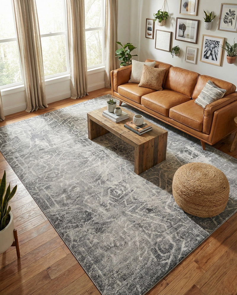 Riviera Elegance Collection Area Rug -  Grasse Rectangle Dark Gray  lifestyle 17