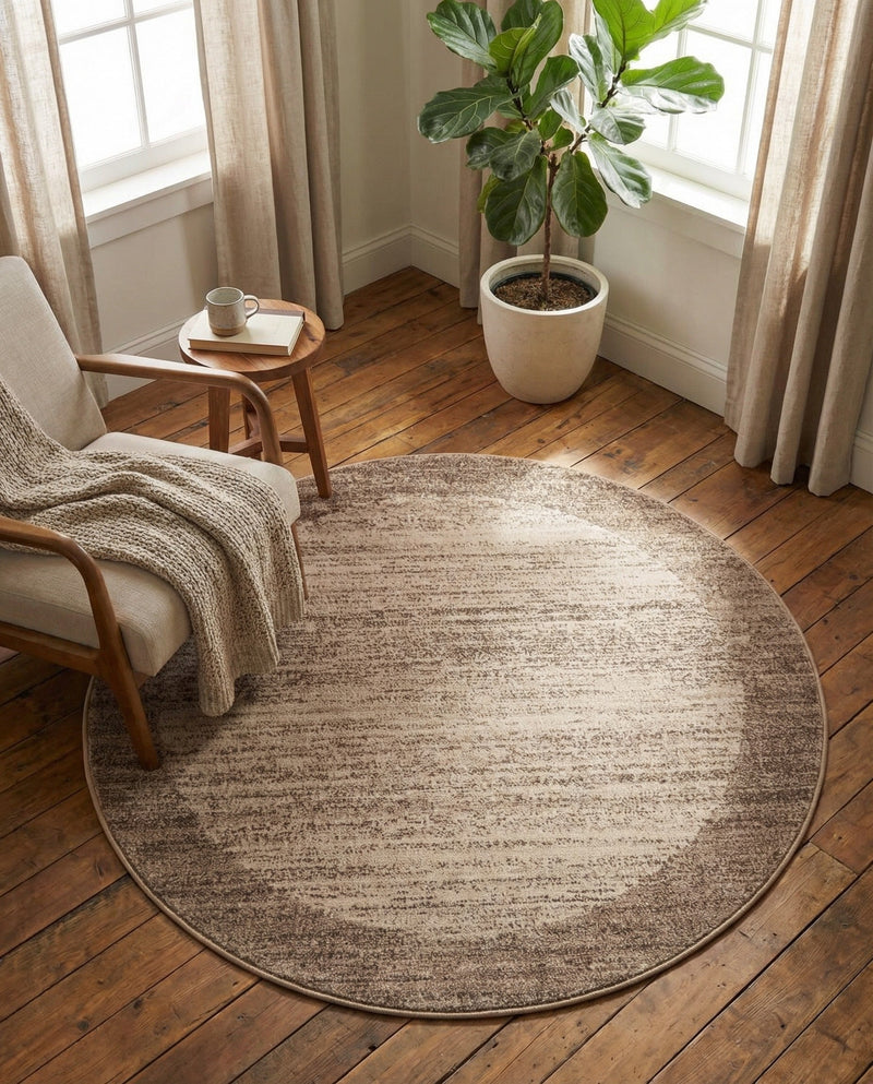 Studio Haven Collection Area Rug -  Conservatory (Beige) Round Beige  lifestyle 58