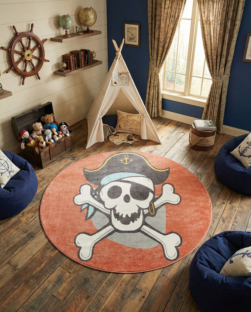 Wonder Tykes Collection Area Rug -  Harmony Round Red  lifestyle 50