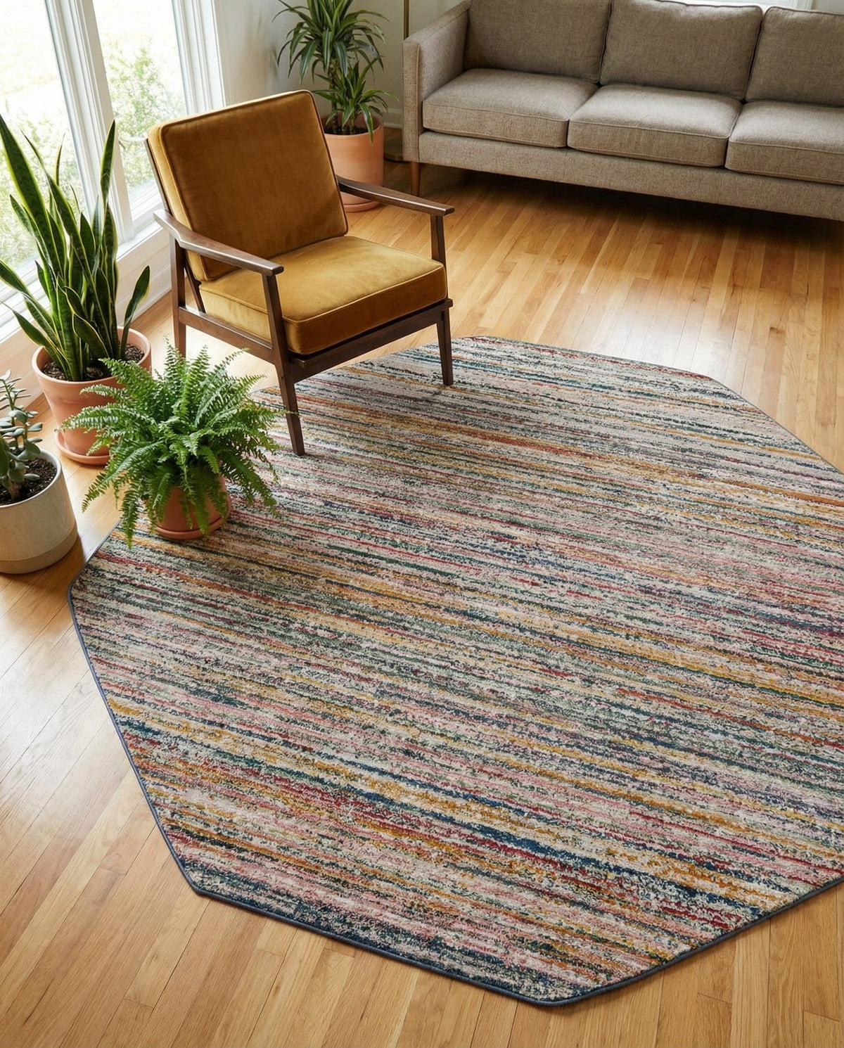 Jewel Oasis Collection Area Rug - Sapphire (Multi) Octagon Multi  lifestyle 68