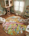 Wonder Tykes Collection Area Rug -  Groove Round Multi  lifestyle 56
