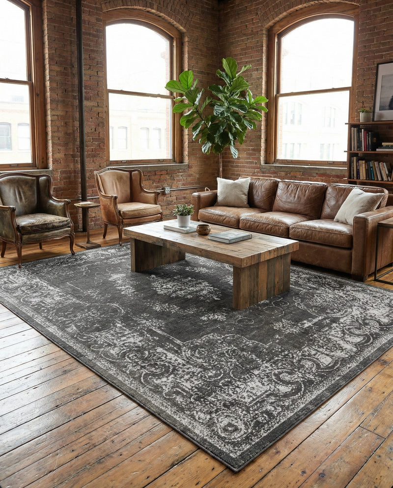 Copenhagen Comfort Collection Area Rug -  Roskilde Rectangle Charcoal  lifestyle 44