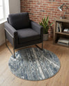 Cascade Range Collection Area Rug - Hood (Blue Gray) Round Blue Gray  lifestyle 65
