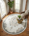 Beverly Grove Collection Area Rug - Melrose (Ivory) Oval Ivory  lifestyle 72