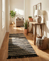 Savannah Jute Collection Area Rug - Nantucket Runner Navy Blue and Ivory  lifestyle 77