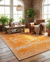 Dover Terrace Collection Area Rug -  Lagoon (Orange) Rectangle Orange  lifestyle 8