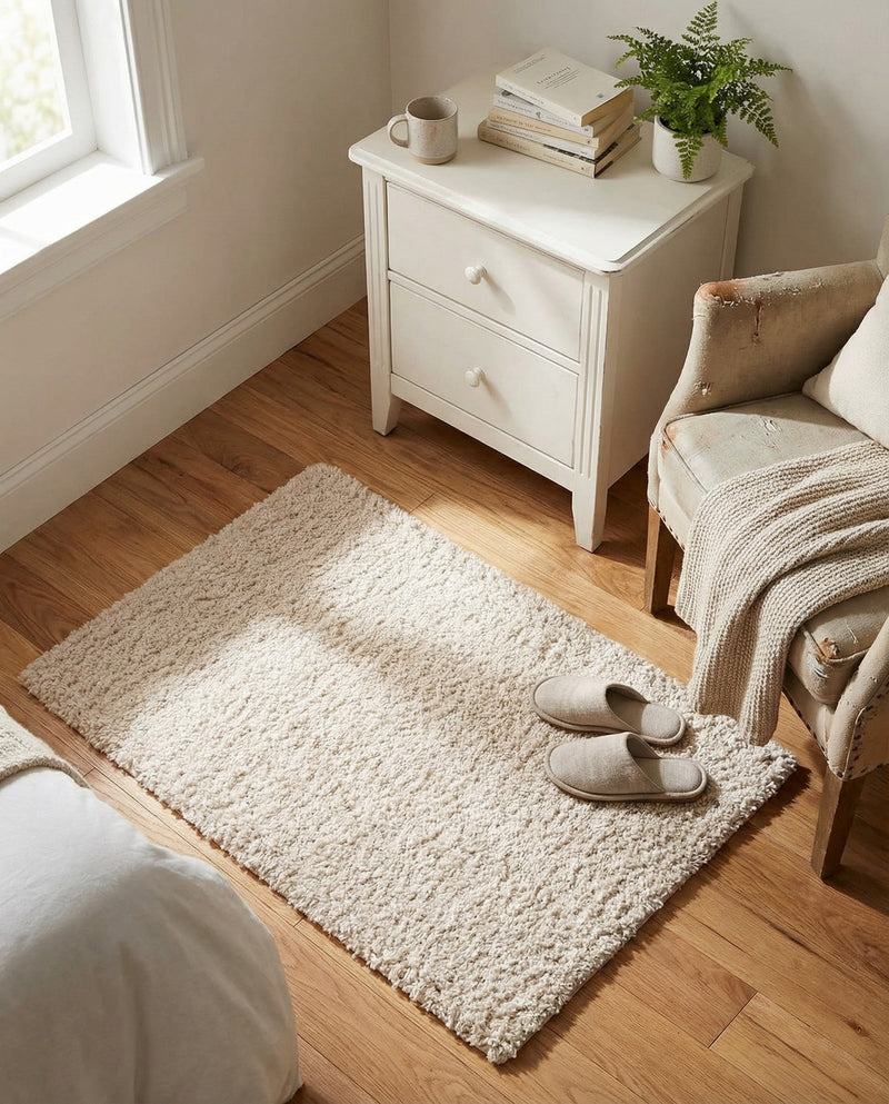 Cozy Comfort Shag Collection Area Rug - Haven (Oatmeal Beige) Rectangle Oatmeal Beige  lifestyle 22