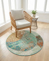 Urban Terrace Collection Area Rug -  Portico Round Multi  lifestyle 54
