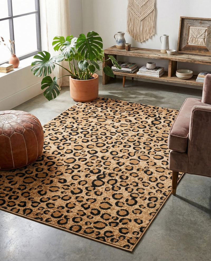 Savannah Sojourn Collection Area Rug -  Mara Rectangle Light Brown  lifestyle 11