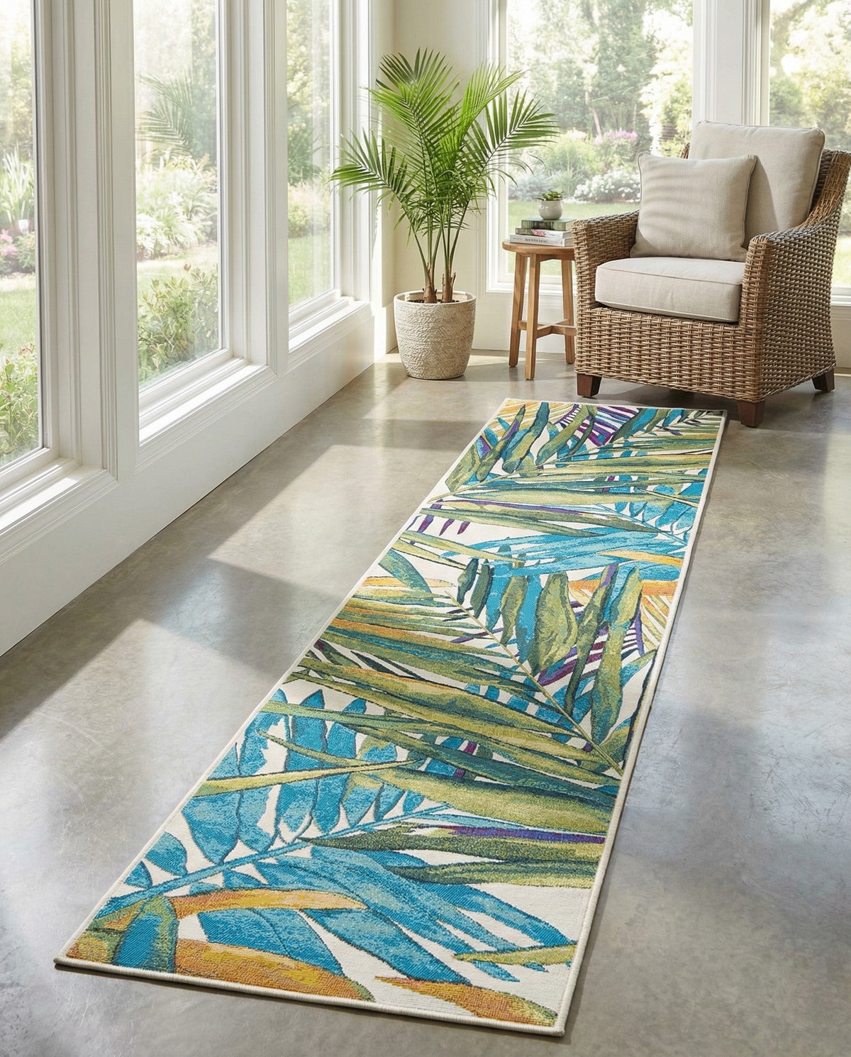 Seaside Blooms Collection Area Rug -  Arcadia Runner Multi  lifestyle 122