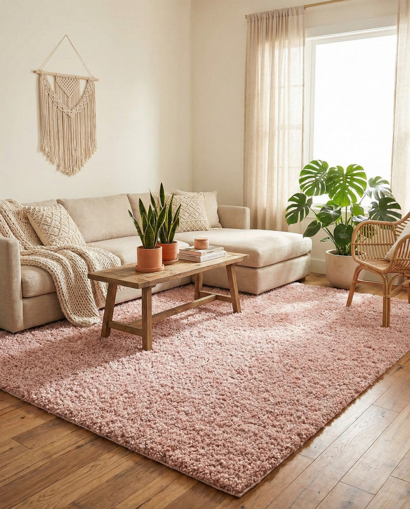Alpine Plush Collection Area Rug -  Cortina (Dusty Rose) Rectangle Dusty Rose  lifestyle 10