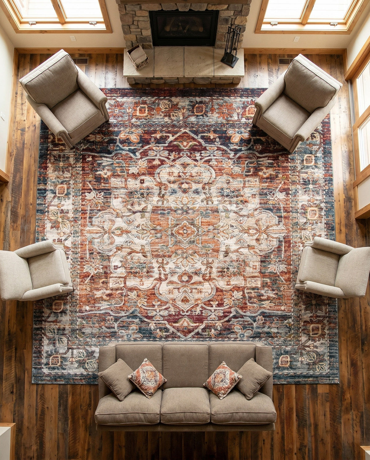 Savannah Soiree Collection Area Rug -  Everglade (Multi) Square Multi  lifestyle 111