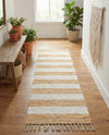 Tassel Trail Collection Area Rug - Pathway (Beige) Runner Beige  lifestyle 45