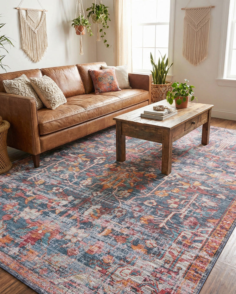 Zahara Oasis Collection Area Rug -  Nador Rectangle Navy Blue  lifestyle 16